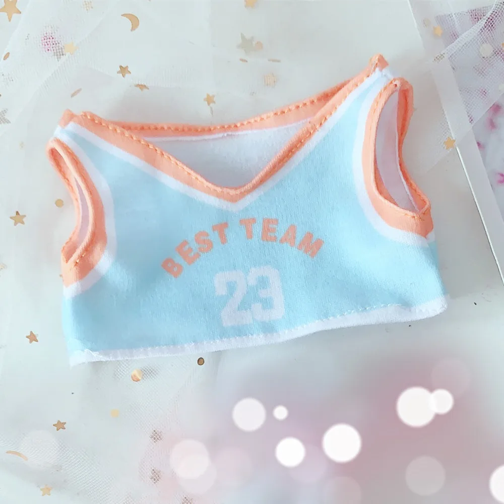 Sport Uniform Doll Basketball Outfit Anime T-Shirt Plush Doll Sports Clothes Mini Blue 20cm Cotton Doll Clothes