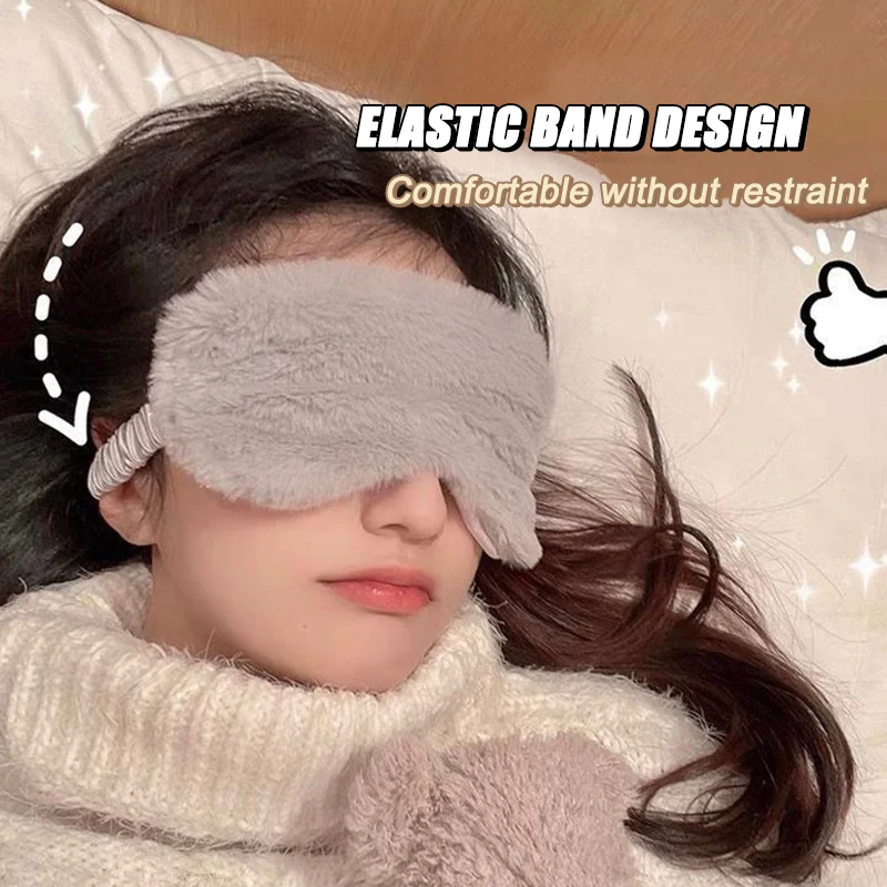 Sleeping Eye Mask Soft Fur Cozy Eye Mask Double Sided Blackout Plush Relief Eye Ins