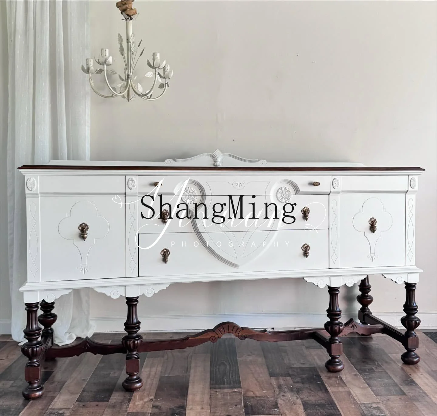 

CL retro dining side cabinet, living room decoration cabinet, modern simple entrance cabinet, solid wood carving furniture