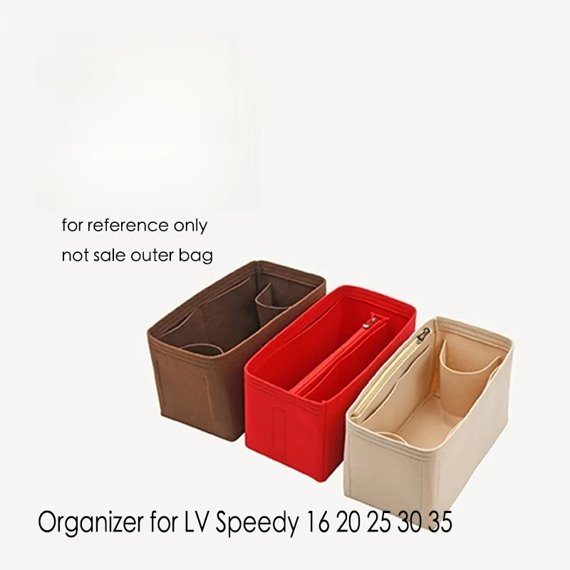 

Органайзер для косметики LV Speedy25 30 35, фетровая тканевая Сумочка, дорожный Органайзер с вкладышами, внутренняя Сумочка, портативные косметички
