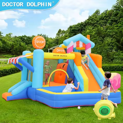 Doctor Dolphin Factory Dessert Funny Inflatable Bouncer Commercial Kids Bouncing Castle Inflatable Bounce House