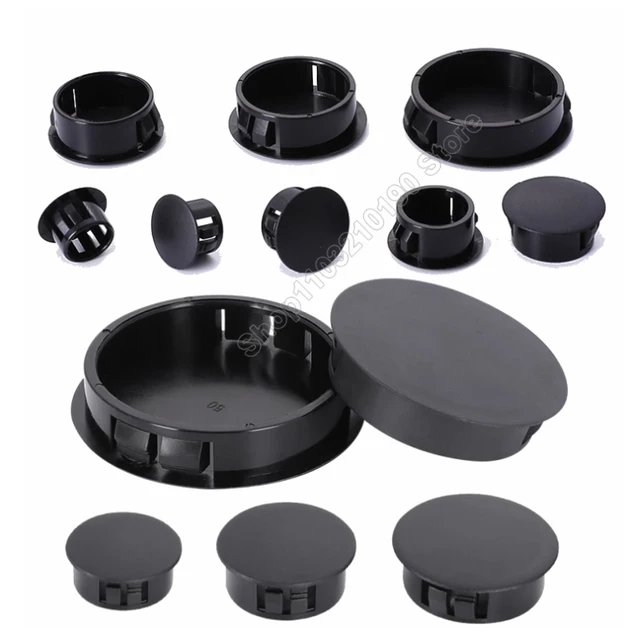 Czarne plastikowe zaślepki otworów na kable ścienne Okrągłe zaślepki otworów na meble 5 6--12 13 14 15 16 18-20 22 25 28 30-60 mm