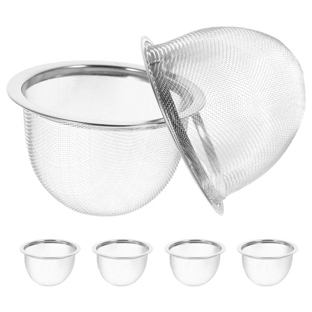 6 Pcs Tea Leaf Strainer Teapot Stainless Steel Accessories Strainers for Loose Silver