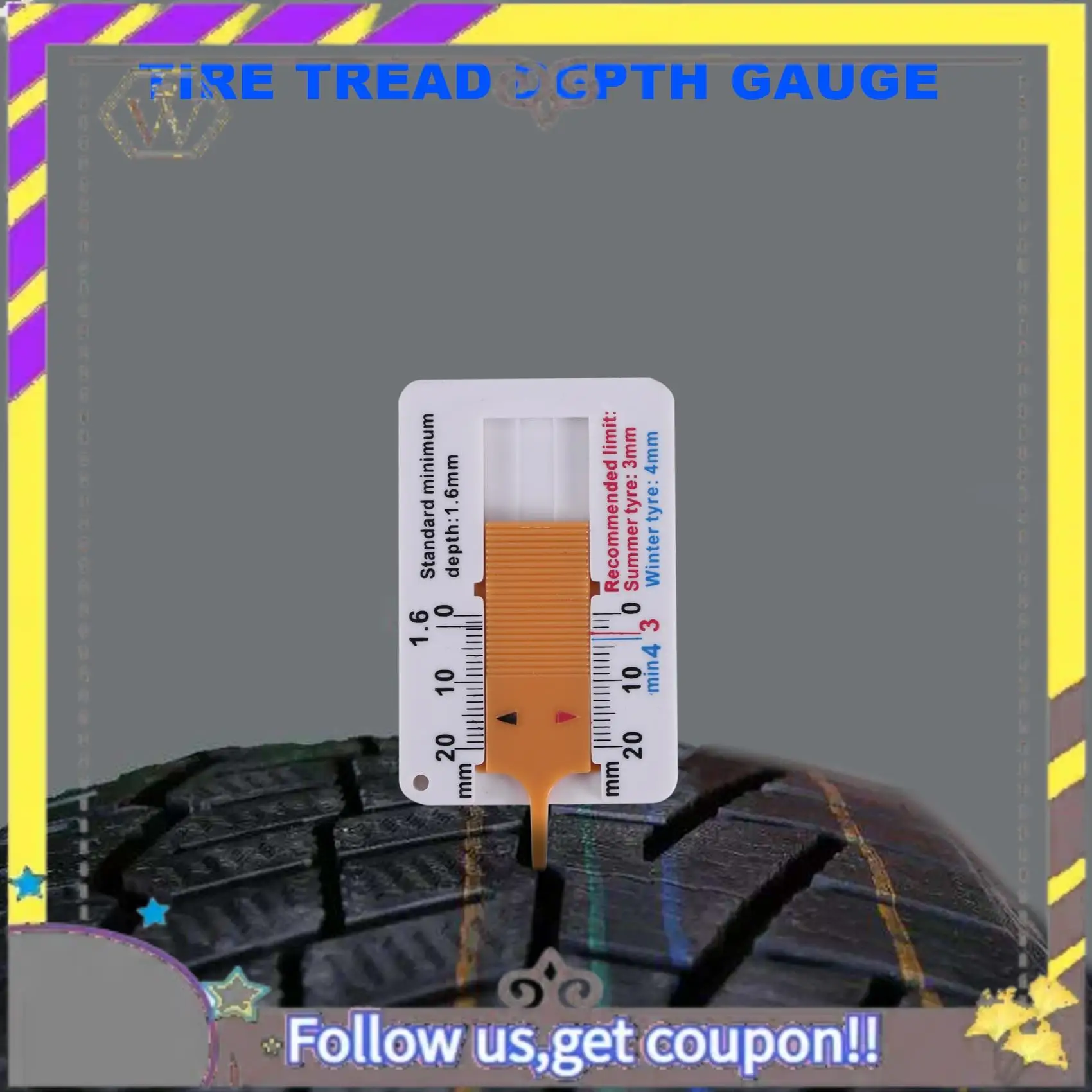 ABXV-4Pcs Tyre Tread Depthometer 0-20Mm Auto Car Tyre Tread Depth Gauge Caliper Tire Ruler Vernier Depth Indicator