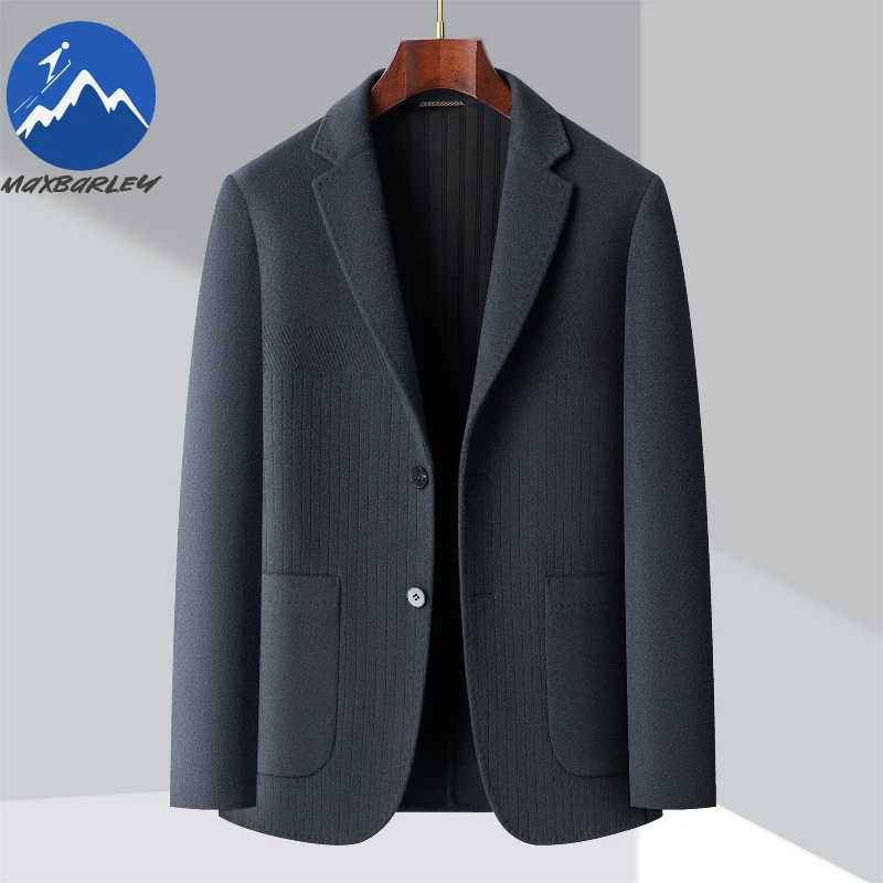 

2025 зимнее шерстяное пальто, мужская легкая роскошная модная теплая холодная куртка высокого качества, ветрозащитный пиджак среднего возраста, шерстяное пальто для мужчин