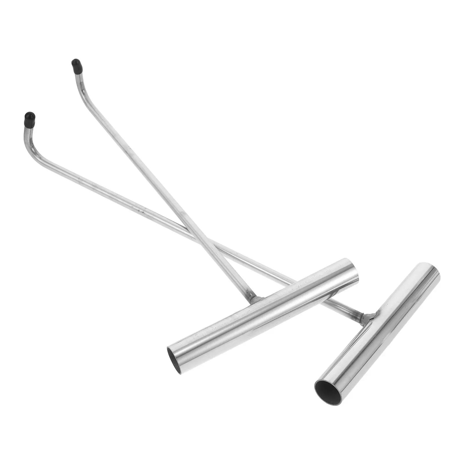 2Pcs Stainless Steel T-Shaped Manhole Cover Hook Heavy-Duty Lift Tool for Septic Tank Riser Lid Lifting Manhole Lifter