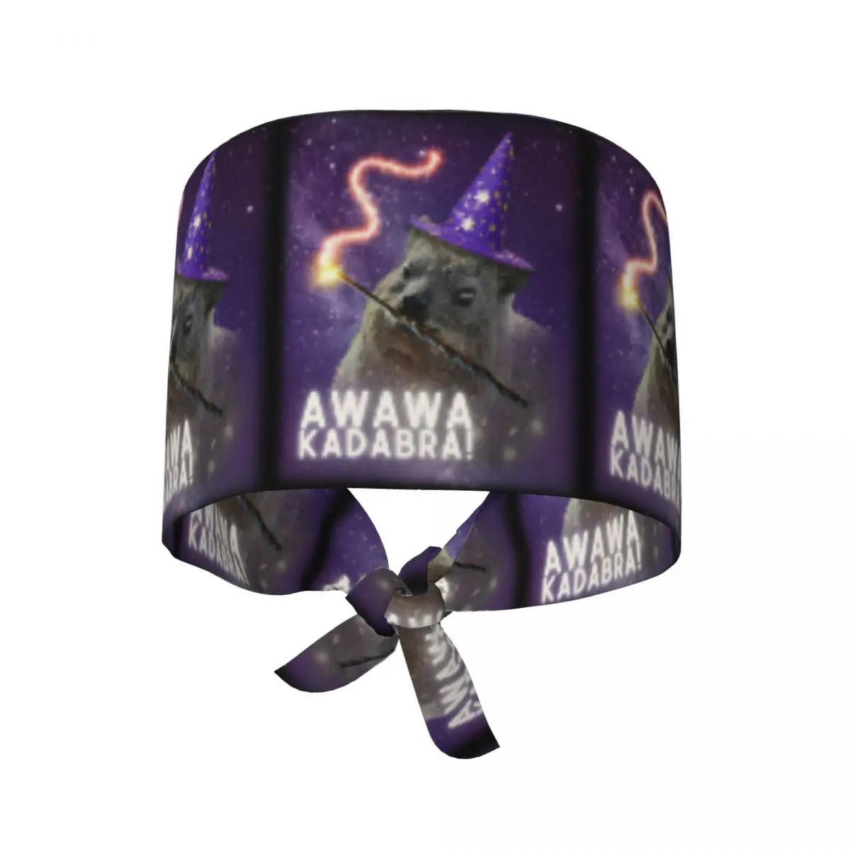 Awawa Kadabra Rock Hyrax Wizard Scrub Hat Doctor Working Surgical Cap Unisex Adjustable Nursing Caps for Dentist