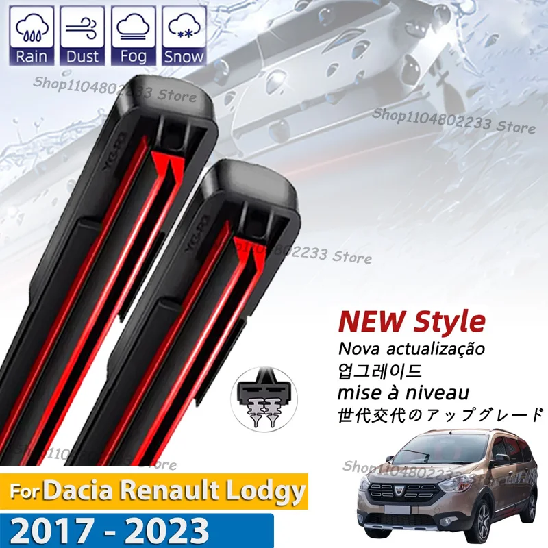 

Front Wiper Blades Set For Dacia Renault Lodgy 2017 - 2023 Windshield Windscreen Window Brush Natural Rubber Wiper