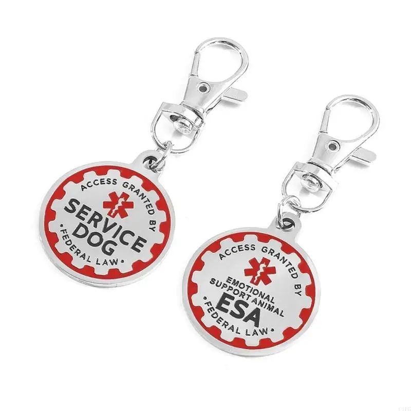  Stainless Steel Keychain Pendant for Service And Emotion Support Animals