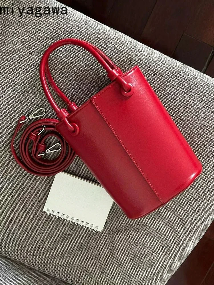 Miyagawa 2024 borsa a forma di secchio di nuova moda retrò causale Chic elegante donna Crossbody borse versatili portatili