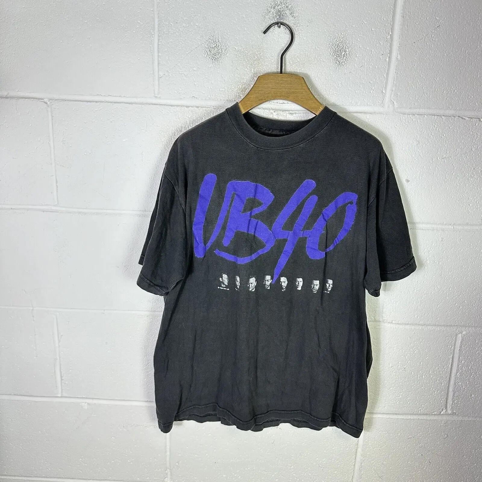 

Винтажная рубашка UB40 мужская, большая, черная, 1994 обещания, лежа под регги 90-х