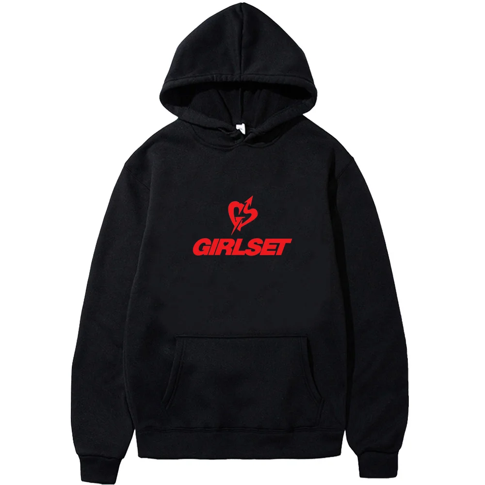 

Худи с логотипом корейской женской группы GIRLSET 2026, унисекс, флисовая толстовка с капюшоном для осени/зимы, удобная толстовка в стиле Харадзюку