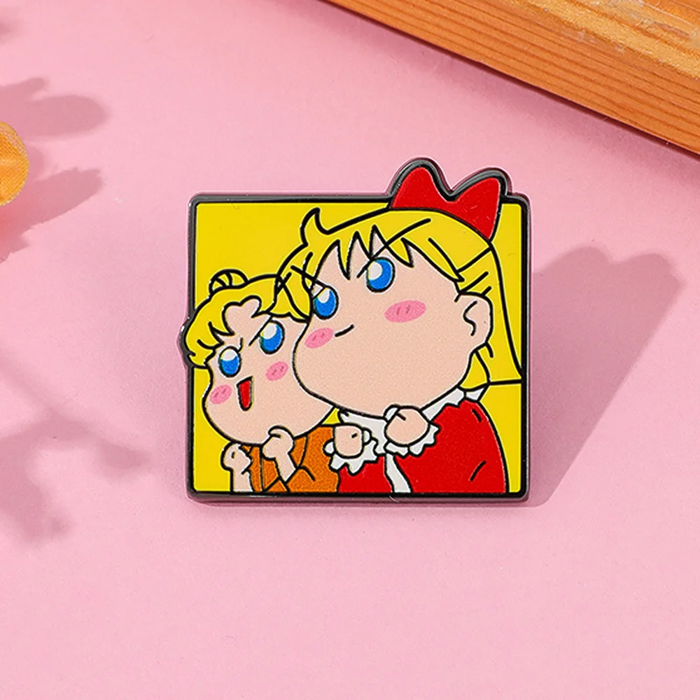 Sweet Kawaii Q-version Cartoon Animated Character Enamel Badge Bag Hat Jacket Decoration Gift