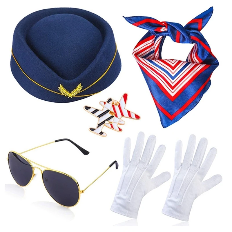 Berretto da festa in feltro lana Air hostess berretto berretto Base Airline hostess Sexy uniforme formale cappello Caps accessori Dropshipping