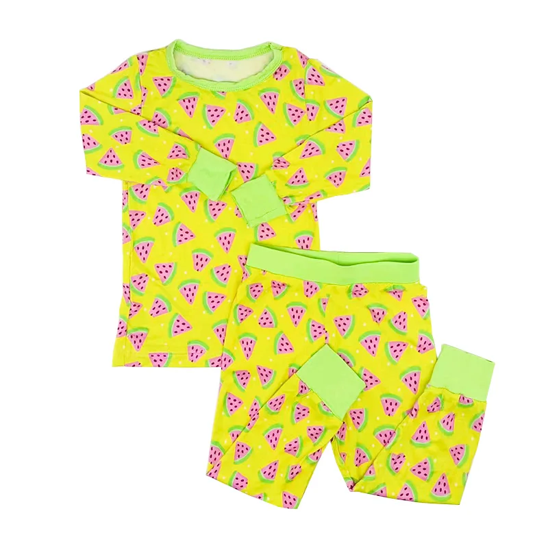 Watermelon Pattern Kids Boys Pajamas Child Bamboo Fiber Sleeper Clothes For Boy Summer Clothes