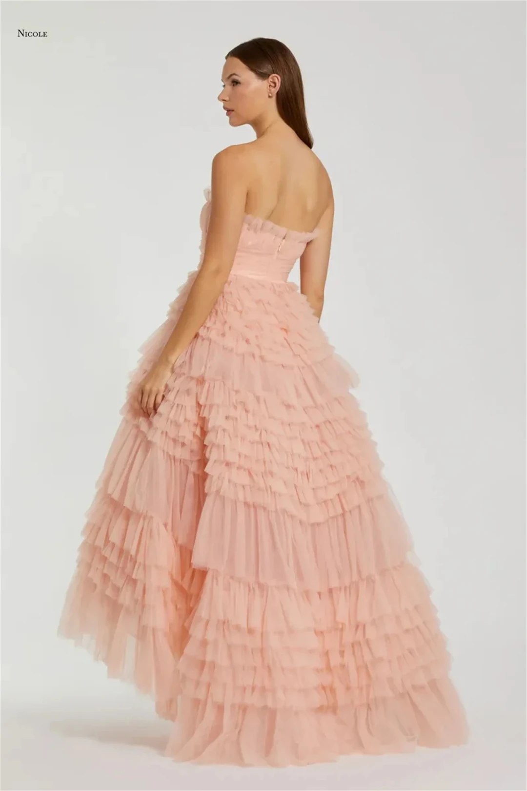 Nicole Eleganckie Sukienki na Bal Maturalny Luksusowa Suknia Wieczorowa 2025 Linia A Bez Ramiączek Eleganckie Sukienki Damskie na Specjalne Okazje Szyte na Miarę