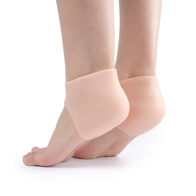 كعب القدم جوارب سيليكون كعب حماية القدم مطاطا سيليكون ترطيب القدم كعب وسادة مكافحة تكسير بطانة كعب الجوارب