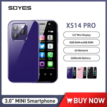 SOYES XS14 프로 미니 스마트폰, 안드로이드 3.0 인치, 3GB + 64GB, 2600mAh, 저렴한 휴대폰, 얼굴 인식, 와이파이, GPS, 4G 휴대폰, 판매 중 