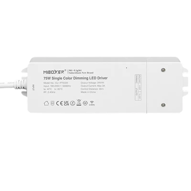 MiBoxer 75W Dimming Drirver 2.4G RF Remote Control  LED Driver 2 in 1 Single Color/Dual White/RGB/RGBW/RGBCCT LED Strip