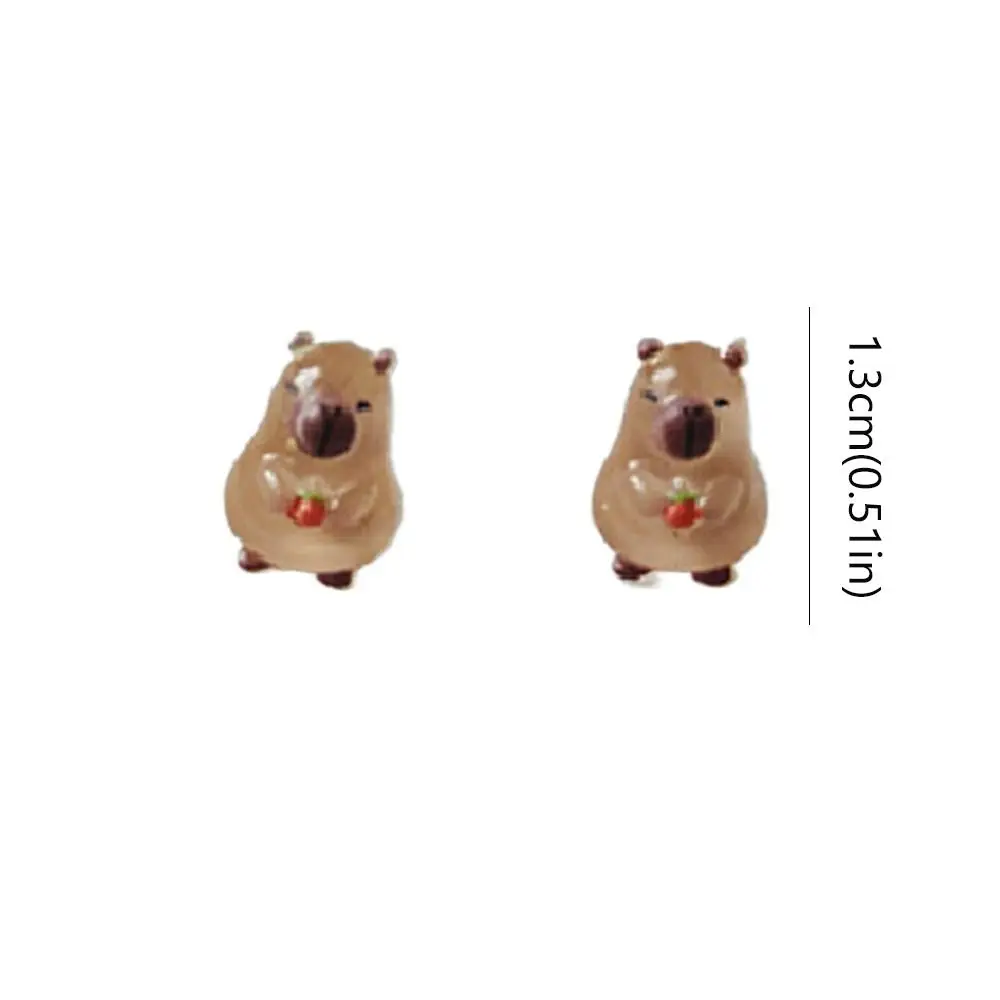 Sweet Korean Style Capybara Stud Earring Transparent Handmade Mini Ear Studs Cartoon Jewelry Accessories Party