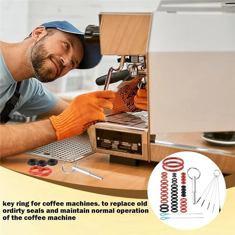 Security Oval Head Key& O-Ring Gasket Seal Brew Valve Tool Set For Jura Accessories And Krups Replacement Parts