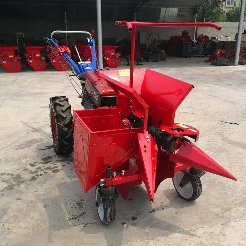 Small agricultural machinery One row corn picker Mini walking tractor Single row corn harvester