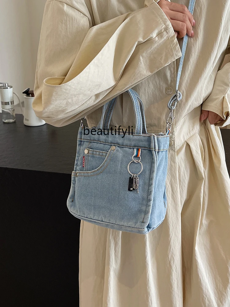 This Year's Popular Denim Handbag Summer New Simple Casual Shoulder Bag Versatile Bucket Bag