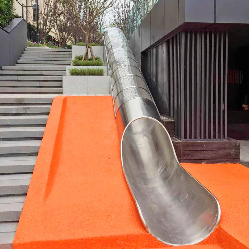 xx-Factory Manufacturer Outdoor Stainless Steel Slide Custom Curved Outdoor Playground Equipment Durable Play Facility&