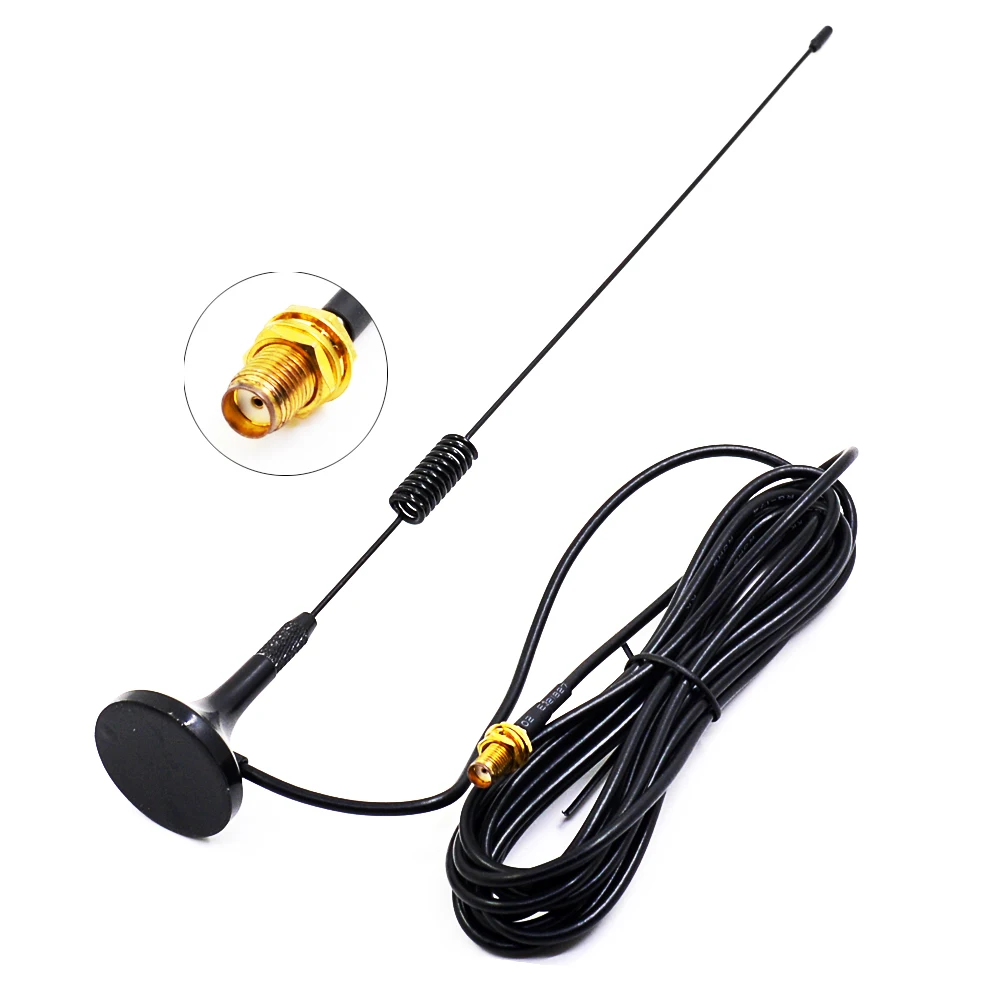 Antena de carro de banda dupla magnética, SMA-fêmea, Baofeng UV-5R, UV-82, UV-9R, UV-9R, Walkie Talkie, UT-106UV