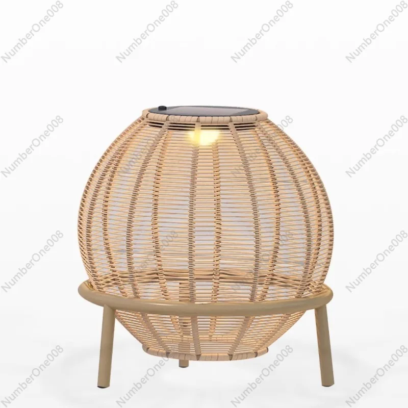 

Purple Leaf Moon Garden Solar Outdoor Woven Rattan Art Ambient Light Villa Garden Landscape Lawn Light