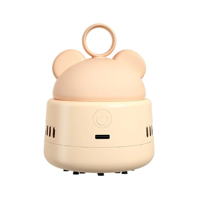 เครื่องดูดฝุ่นตั้งโต๊ะน่ารัก Mini Bearhead Ring เครื่องดูดฝุ่นสําหรับทําความสะอาดเศษฝุ่น