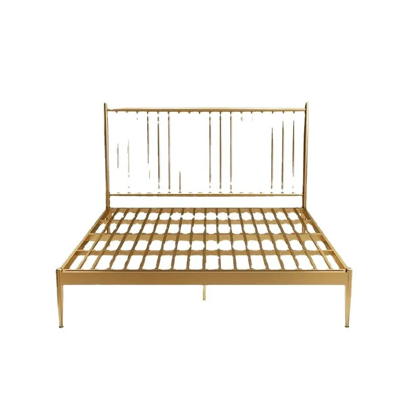 

Modern minimalist wrought iron bed apartment bedroom 1.8 meters metal bed dormitory household large iron frame bed inn double
