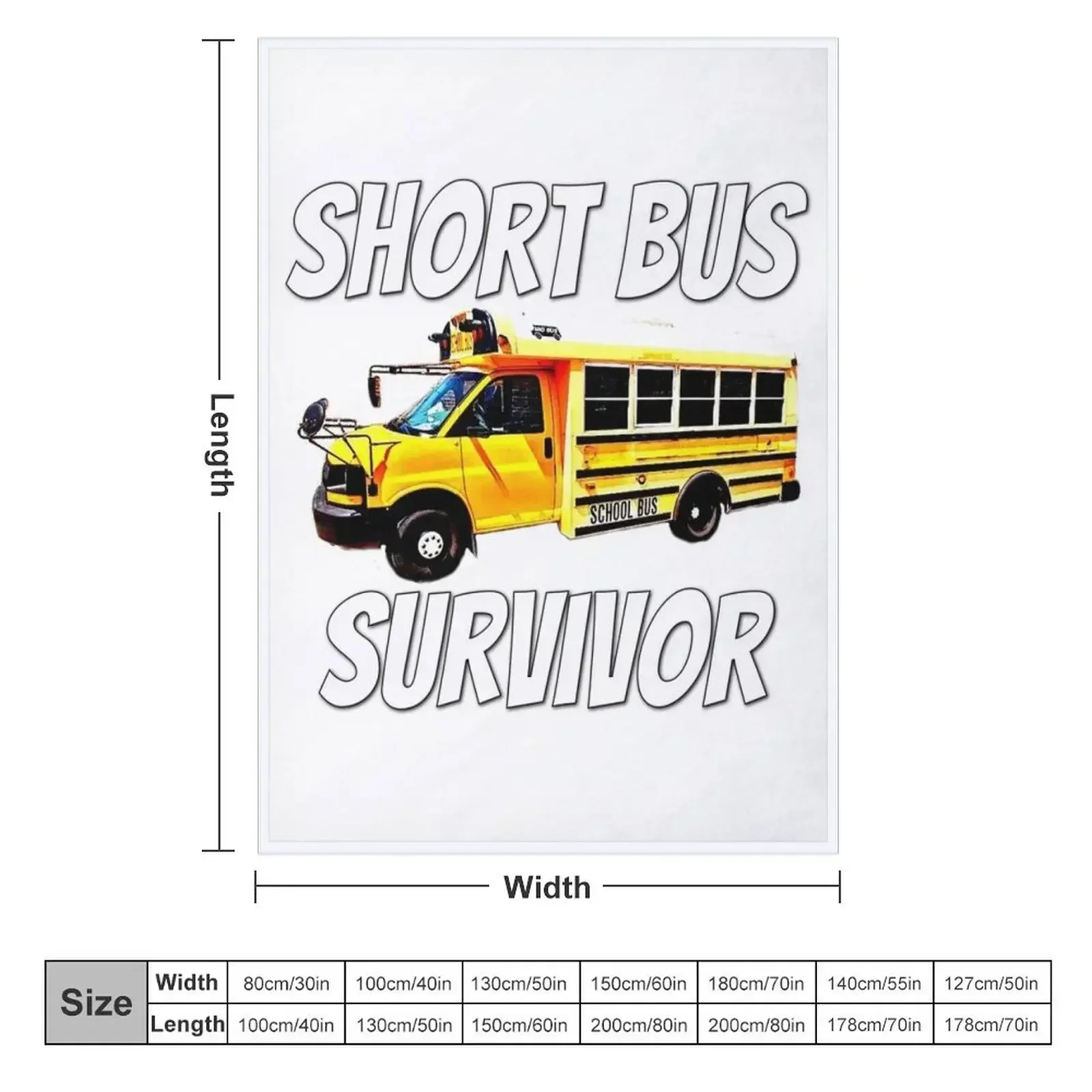 Short Bus, I Survived Riding the Short Bus, School Bus, Short Bus Rider Throw Blanket bed plaid For Decorative Sofa Blankets