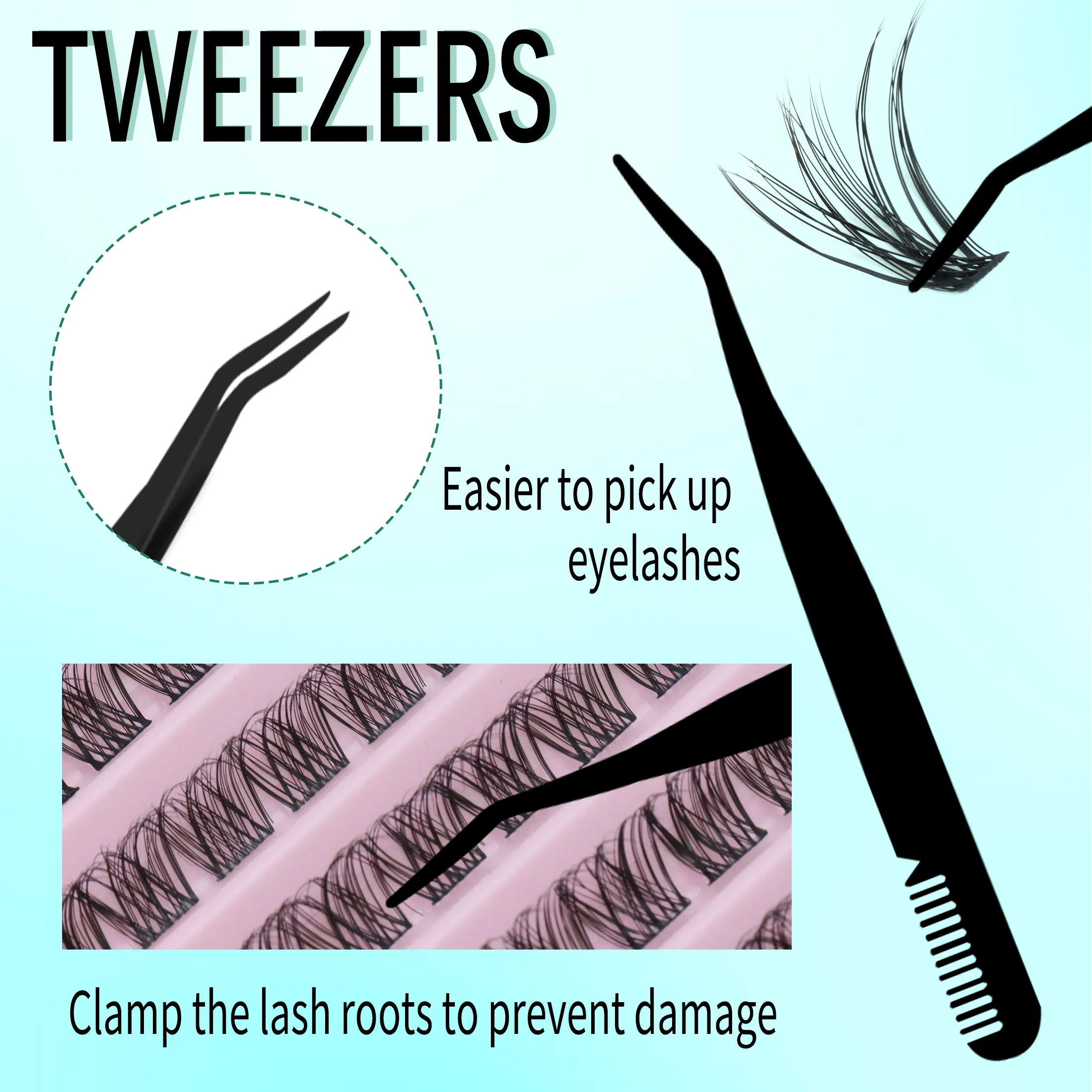 DIYクラスターまつげ接着剤メイクツールつけまつげ新ダブルヘッド2 in 1ボンド＆シールまつげ接着剤防水長持ち