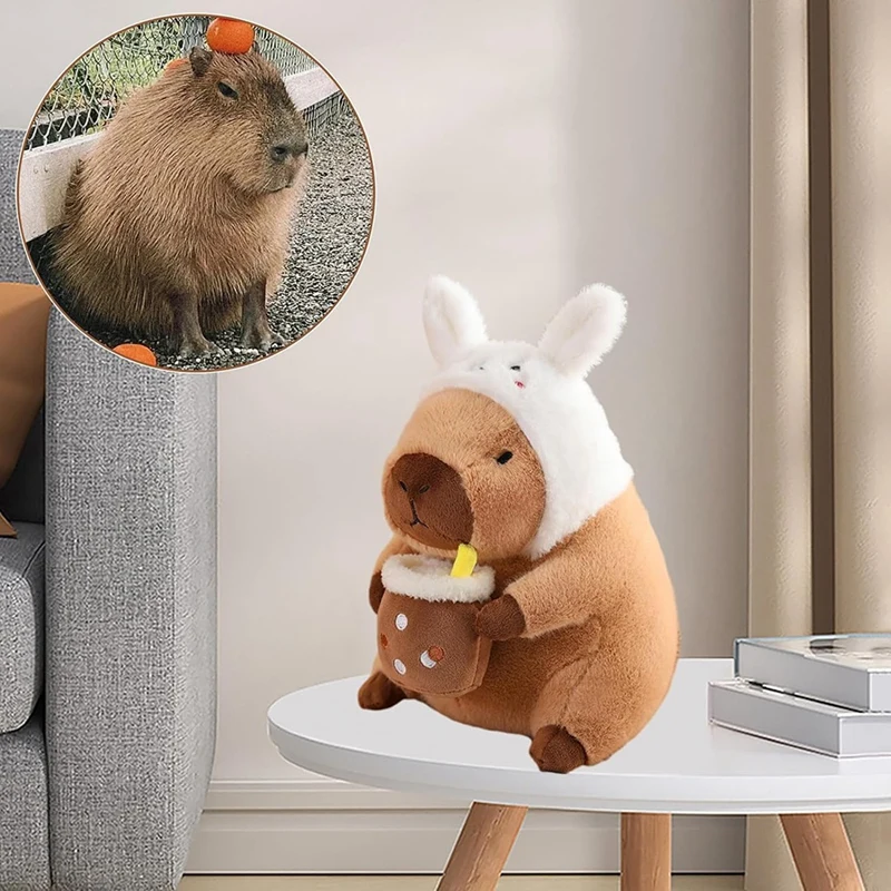 Travesseiro de brinquedo de pelúcia capivara, animal de pelúcia bonito capivara, travesseiro de boneca de brinquedo de pelúcia macio capivara, brinquedo de capivara de pelúcia durável a