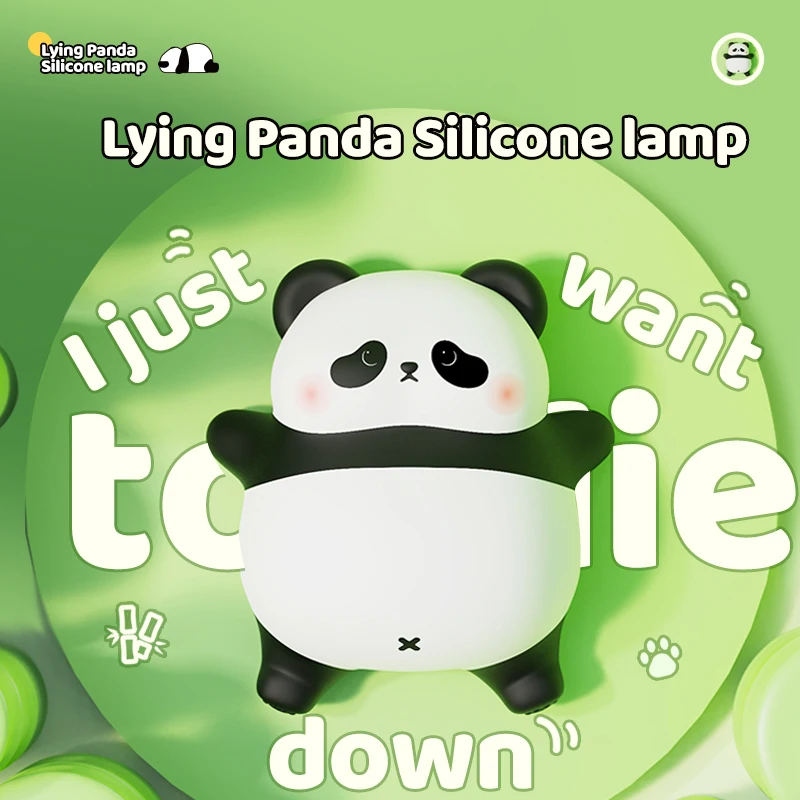 1pc Cute Panda Night Light LED Soft Tummy Time novità Animal Night Light 3 livelli luce notturna dimmerabile per la decorazione regalo fresco