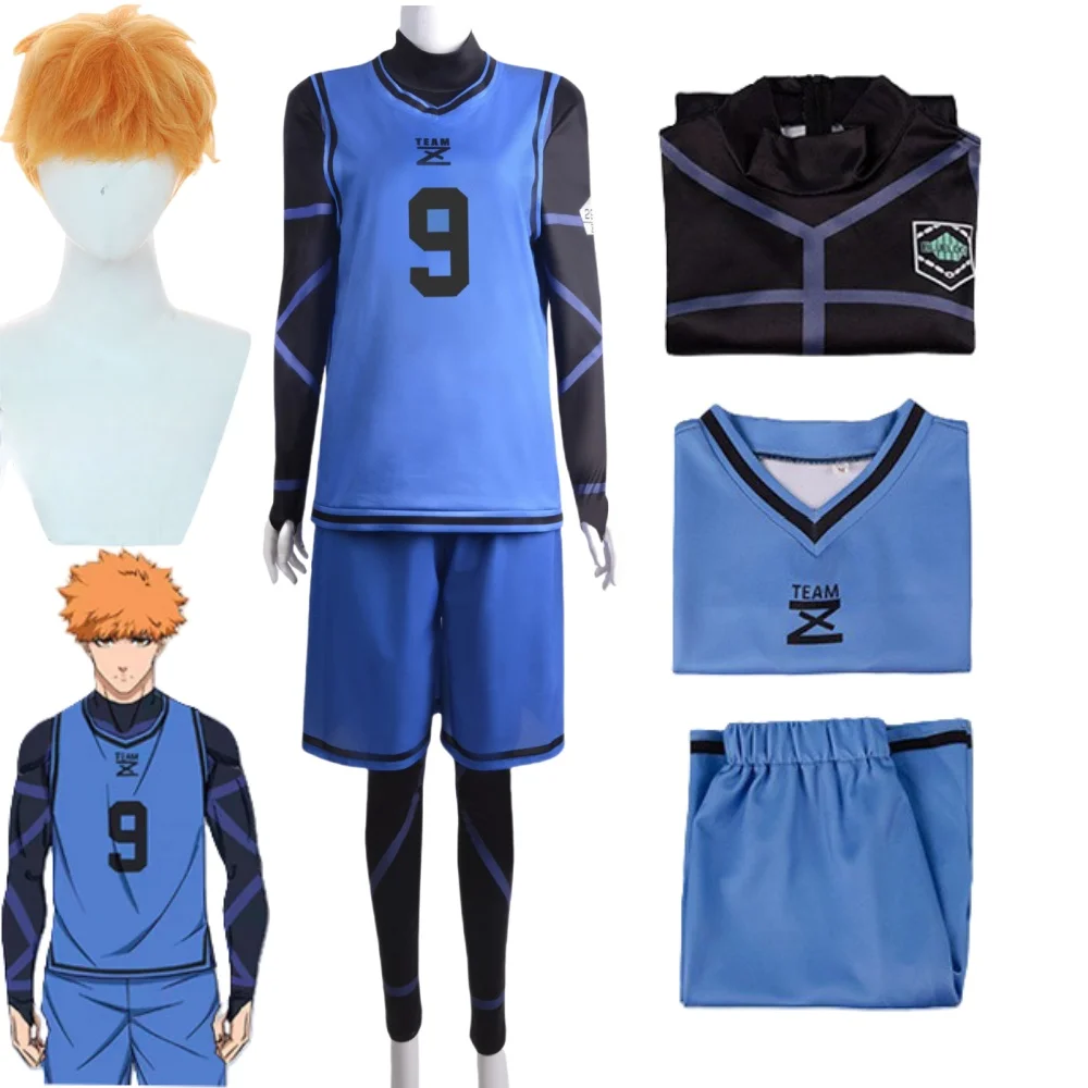 

Anime Blue Lock Cosplay Costumes Kunigami Rensuke Cosplay Sets Sports Clothing Tops Pants Wigs Halloween Carnival Party Unisex