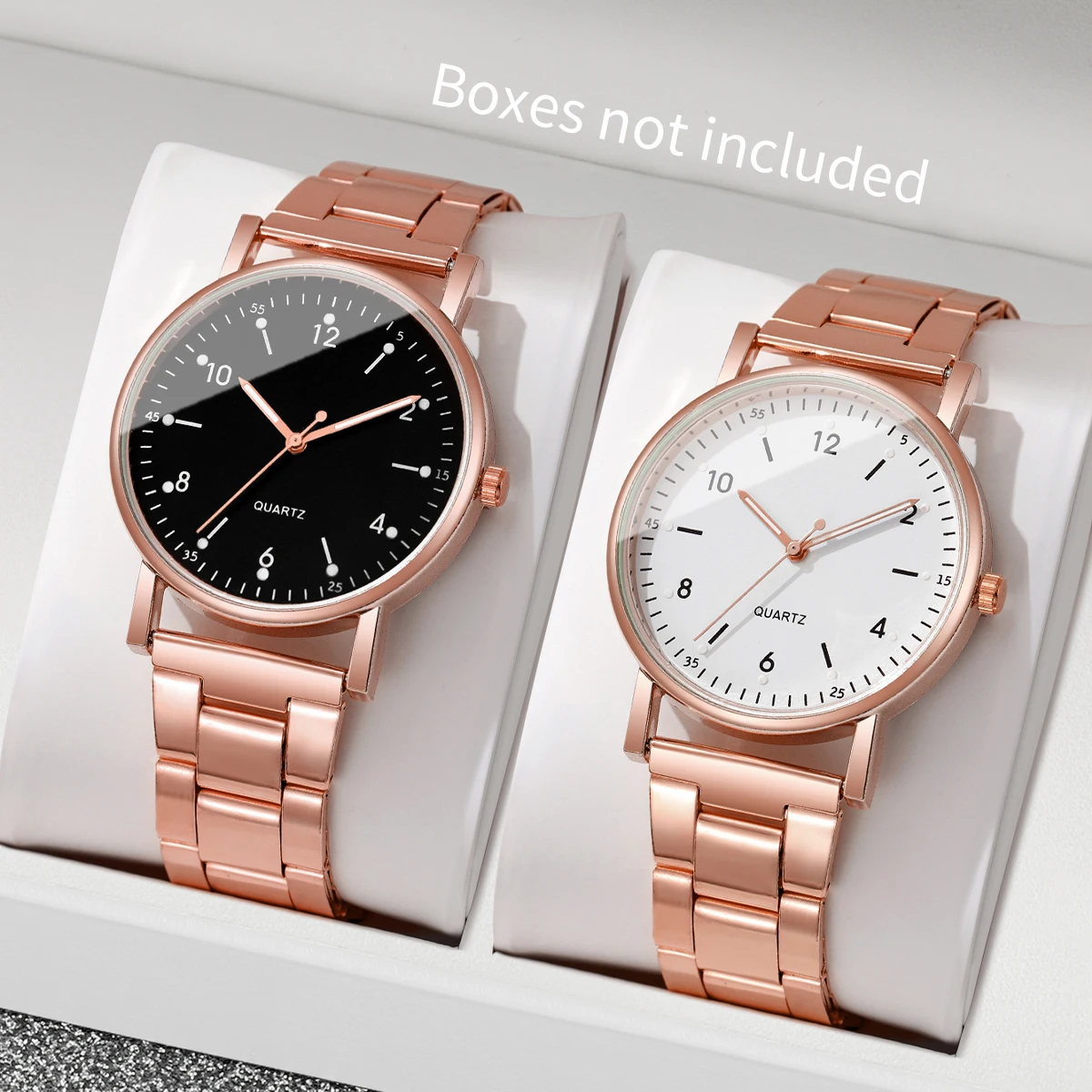 2PCS/Set Fashion Women Watches Alloy Band Simple Dial Quartz Watch for Ladies Clock Reloj Mujer（Without Box）