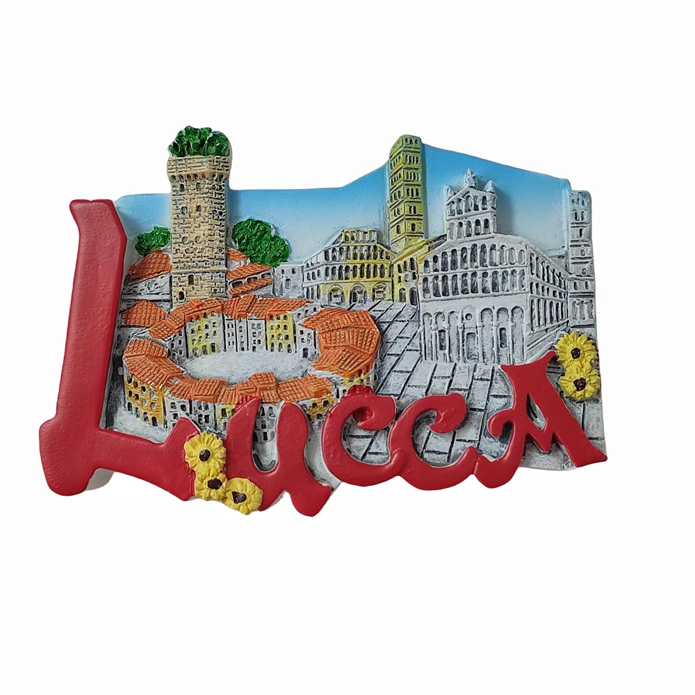 Lucca Italy 3D Fridge Magnet Souvenir Gift,Resin Handmade Lucca Refrigerator Magnet Home Decoration Collection