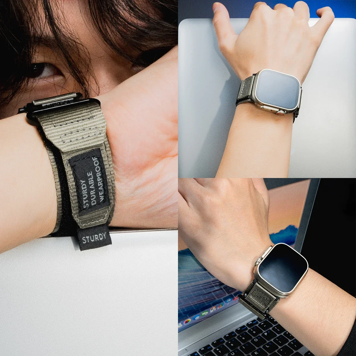 Correa de nailon para Apple Watch Ultra 2, banda de 49mm, S10, 46mm, 42mm, 44mm, 41mm, 45mm, 40mm, pulsera deportiva para Iwatch Series 9, 8, 7, 6,