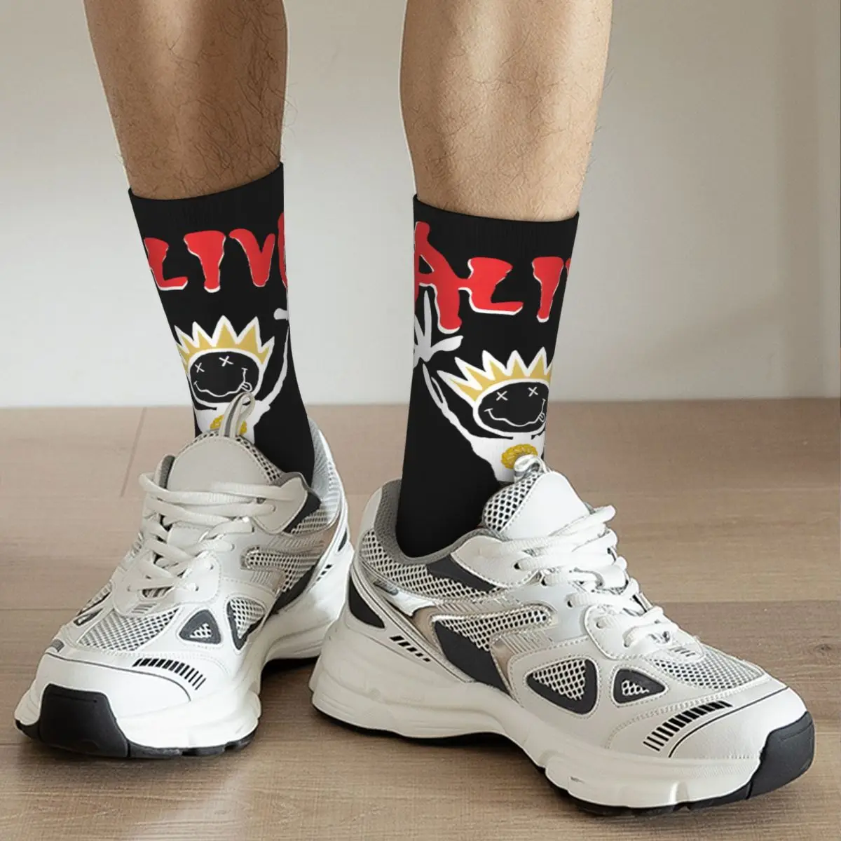 Tribute Show Band Men's Socks Vintage Harajuku Alive Street Style Novelty Seamless Crew Sock