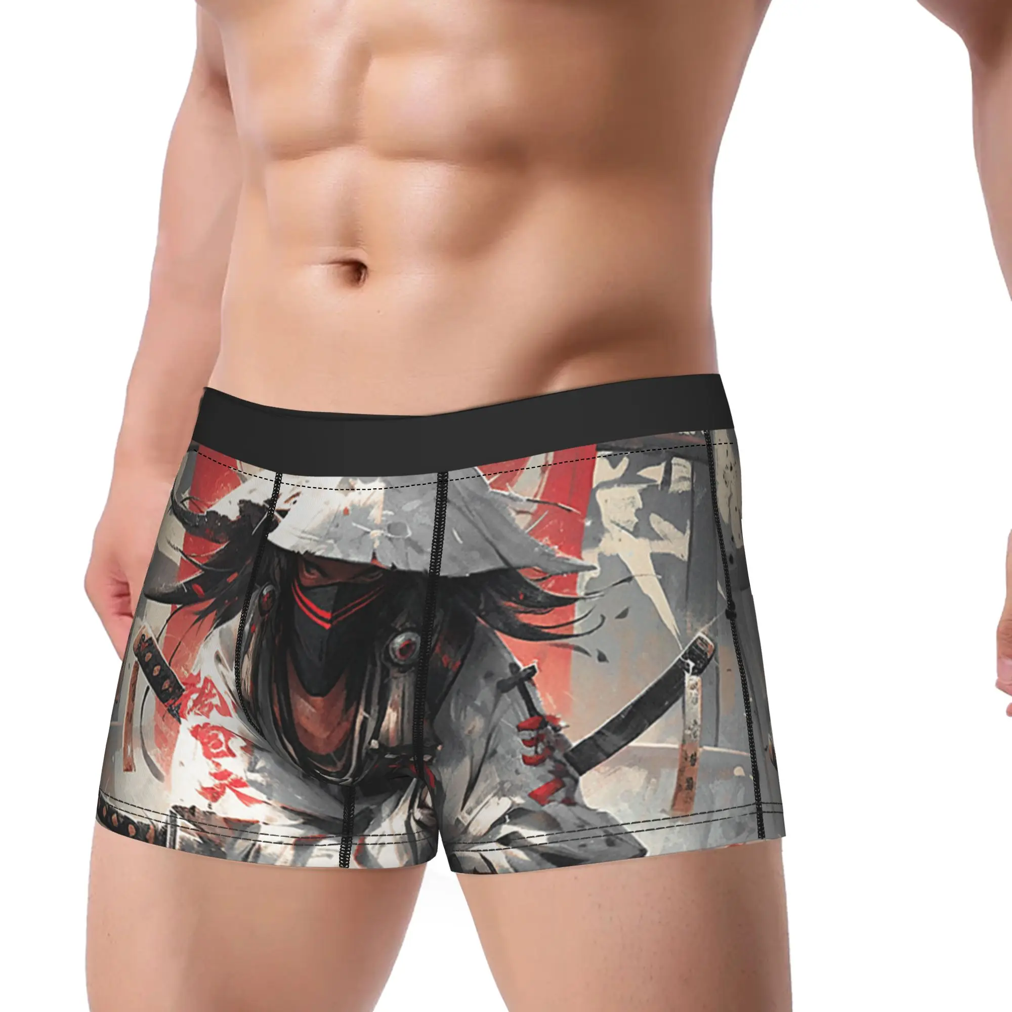 Samurai Sword Katana Ninja Japan Manga Anime Underpants Homme Panties Male Underwear Sexy Shorts Boxer Briefs