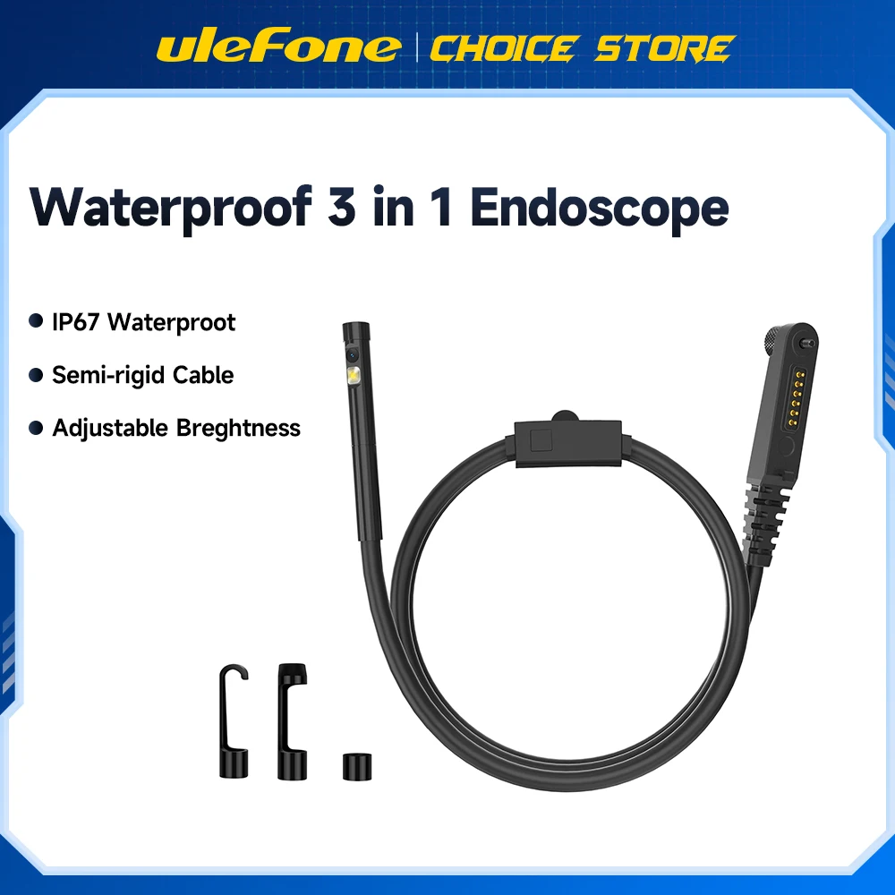 Ulefone Waterproof 3 in 1 Endoscope For Power Armor 18T & Power Armor 13 & Armor 9 & Armor 9E