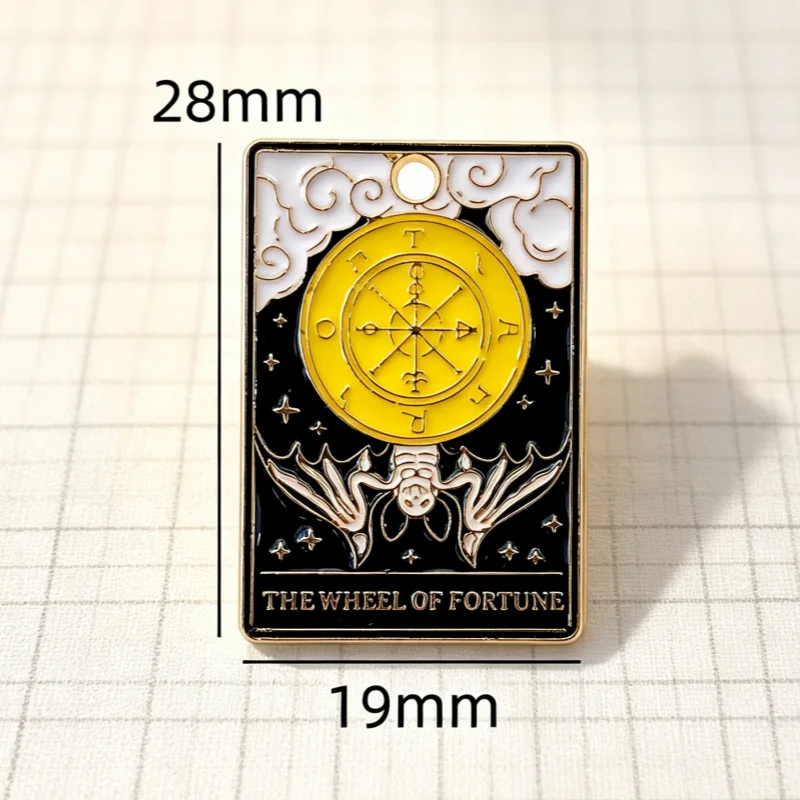 10pcs Halloween Sun Tarot Card Black Alloy Jewelry Accessories Pendant Decoration Keychain view 3