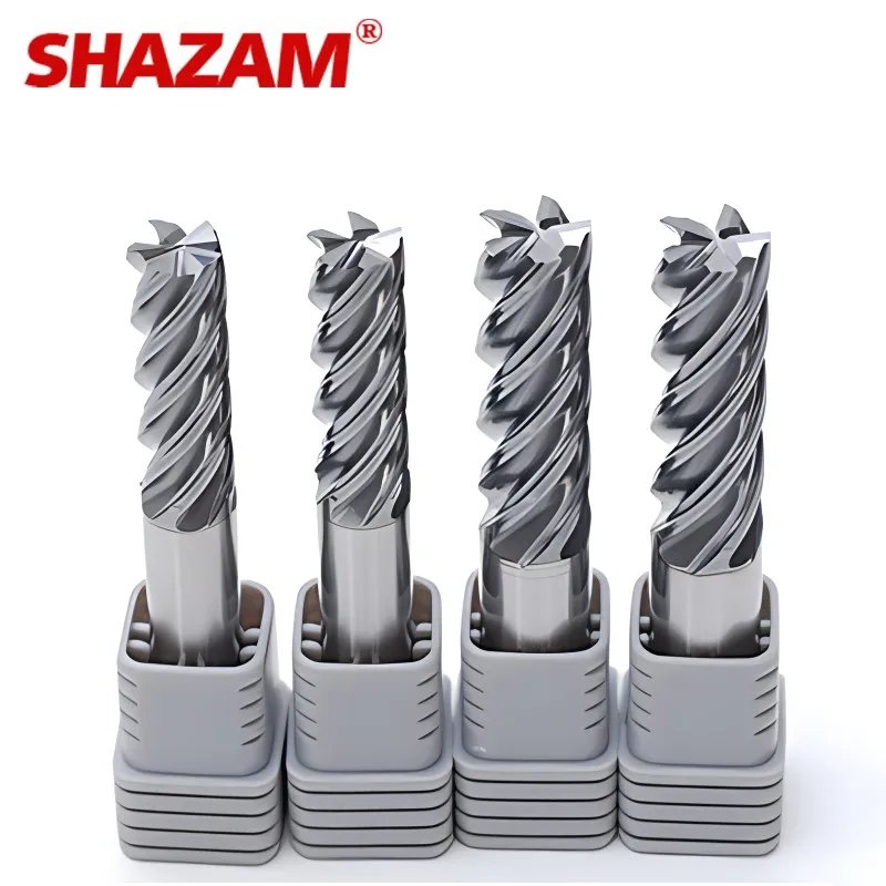 SHAZAM CNC Machining Center Tools HRC68 5-Flute High Hardness Coarse Fine Integrated End Milling Cutter For Steel Parts Endmills