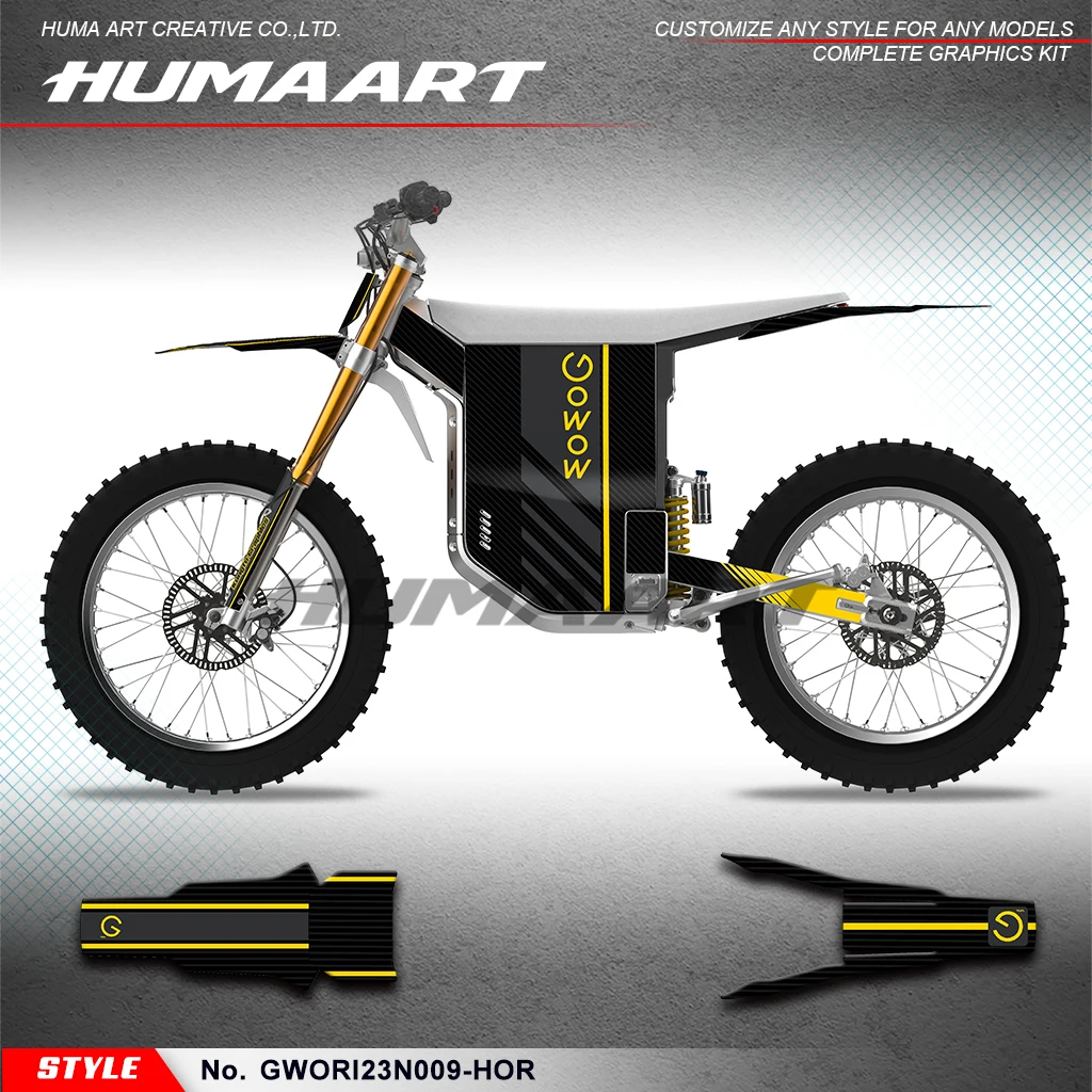 HUMAART Restyle Graphics Sticker Kit for Gowow Alpha / ORI Dirt eBike Refurbishing, GWORI23N009-HOR