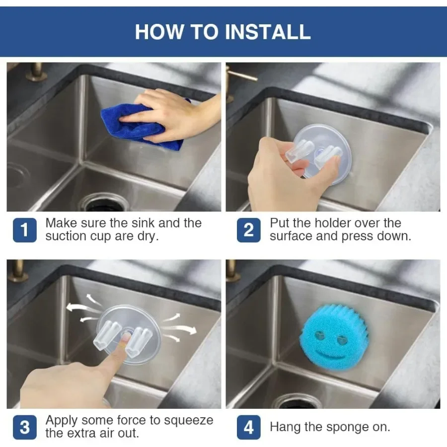حامل الإسفنج لحوض المطبخ شفط كأس حامل للمطبخ بالوعة الحمام المنظم ل مبتسم الإسفنج الذاتي استنزاف بالوعة Spo