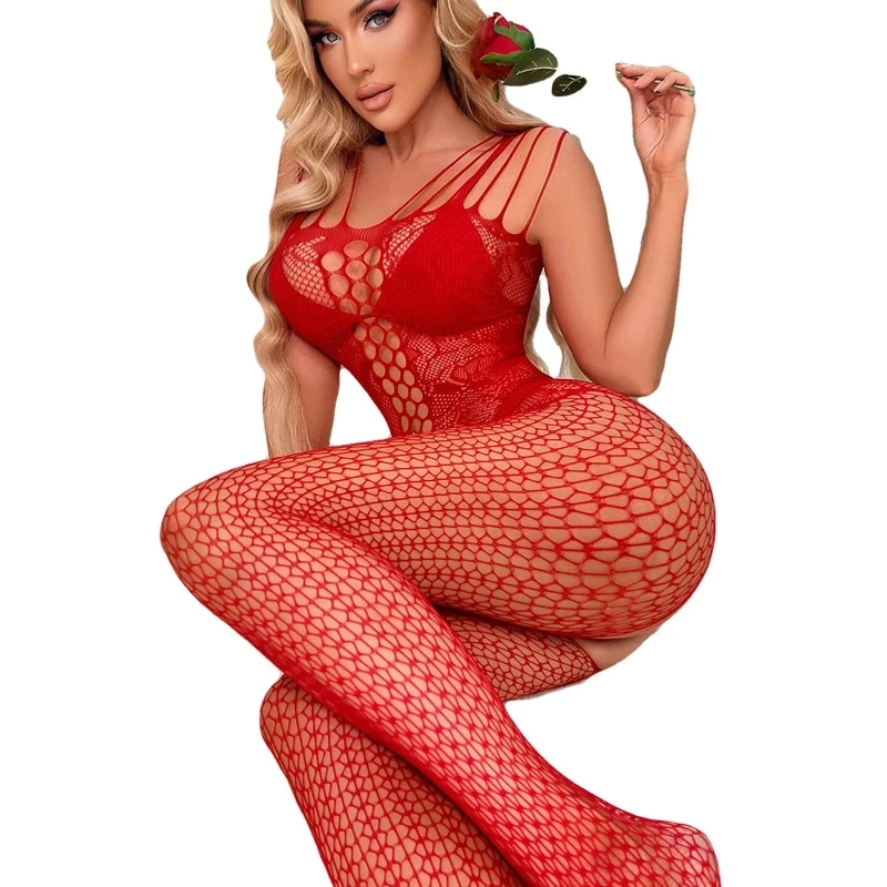 Crotchless Bodysuit Sexy Lingerie Plus Size Lingerie Exotic Babydolls Porno Mesh Body Stocking Temptation Intimate Catsuit Women