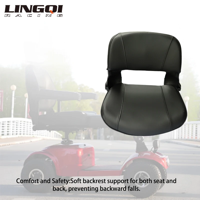 LINGQI RACING PU Leather Parts Comfortable Folding Seat Cushion Replacement For Kart ATV Buggy Car Drift Trike Accessories