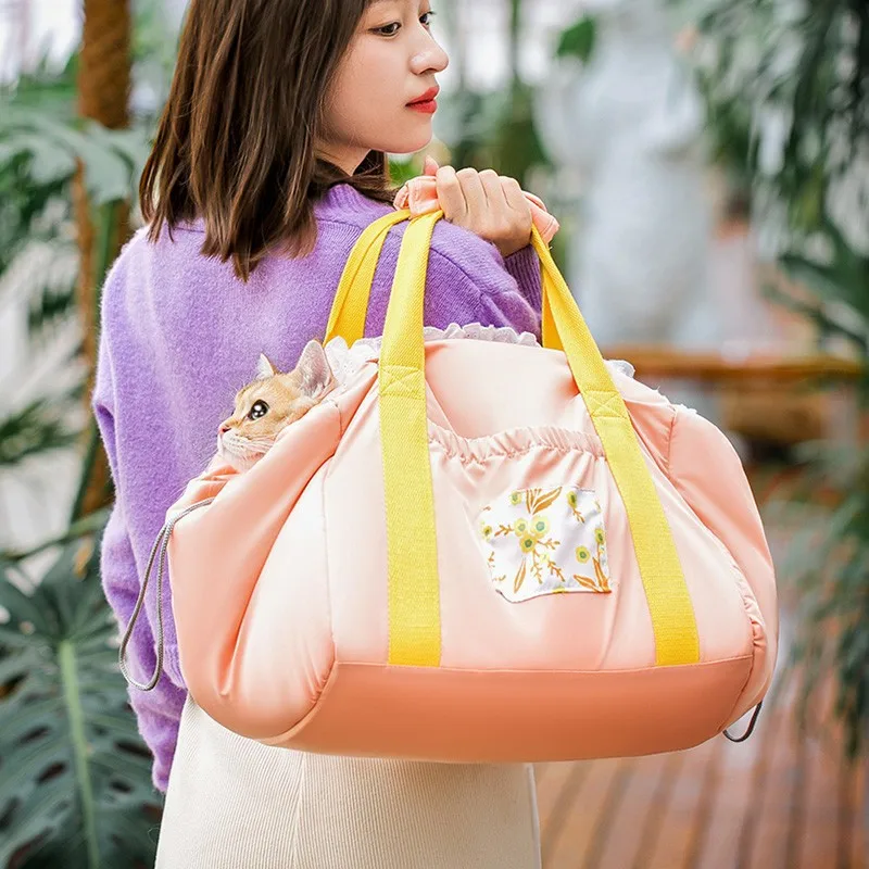 

Winter Pet Warm Carrying Bag Pink Portable Cat Carrier Backpack Dog Handbag Outdoor Travel Pet Carrier Bag for Transport Gifts
